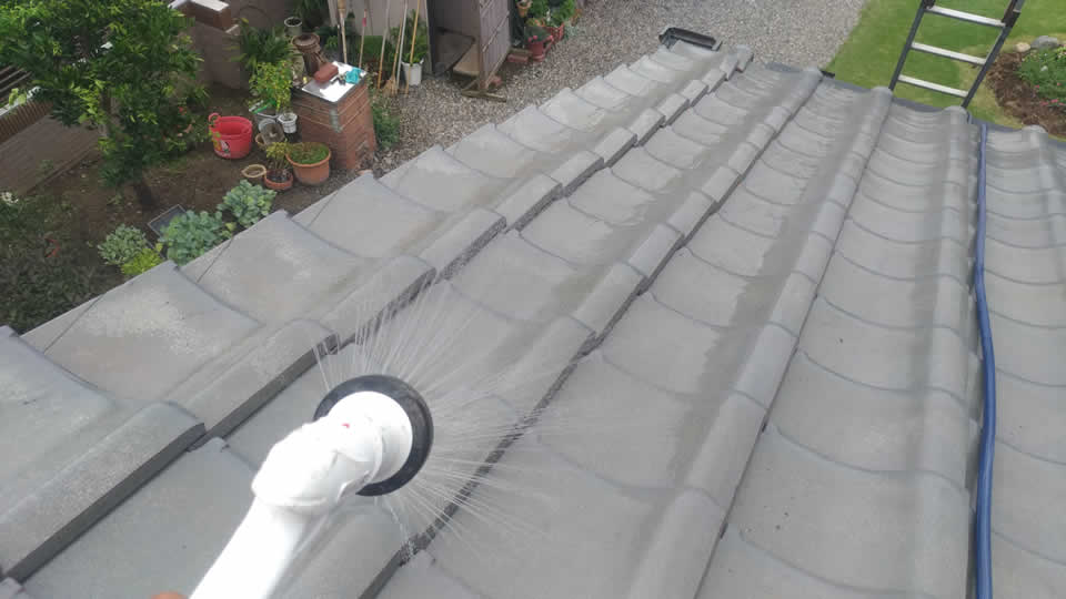 屋根の散水試験
